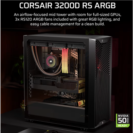 Corsair PC Case | 3200D RS | Black | Mid-Tower