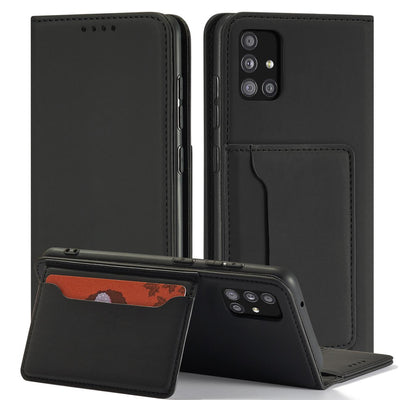 Magnet Card Case Case for Samsung Galaxy A12 5G Pouch Wallet Card Holder Black — Hurtel