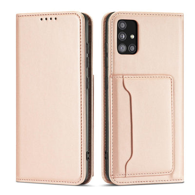 Magnet Card Case Case for Samsung Galaxy A12 5G Pouch Wallet Card Holder Pink — Hurtel