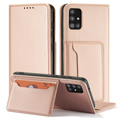 Magnet Card Case Case for Samsung Galaxy A12 5G Pouch Wallet Card Holder Pink — Hurtel