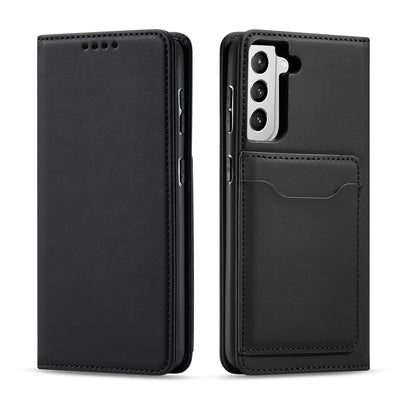 Magnet Card Case for Samsung Galaxy S22 + (S22 Plus) Pouch Wallet Card Holder Black — Hurtel