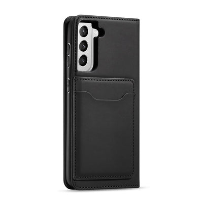 Magnet Card Case for Samsung Galaxy S22 + (S22 Plus) Pouch Wallet Card Holder Black — Hurtel