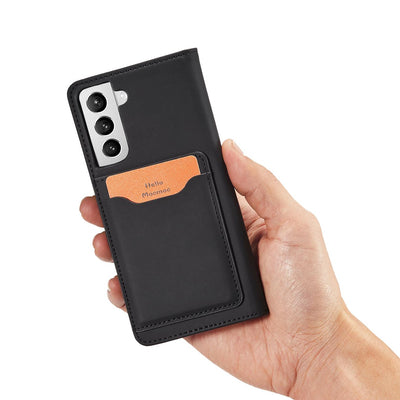 Magnet Card Case for Samsung Galaxy S22 + (S22 Plus) Pouch Wallet Card Holder Black — Hurtel