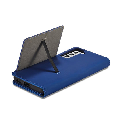 Magnet Card Case Case for Samsung Galaxy S22 + (S22 Plus) Pouch Wallet Card Holder Blue — Hurtel