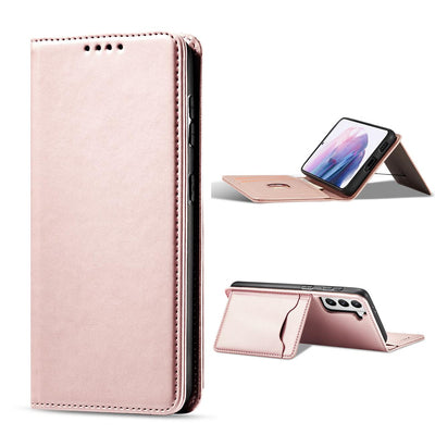 Magnet Card Case for Samsung Galaxy S22 + (S22 Plus) Pouch Wallet Card Holder Pink — Hurtel