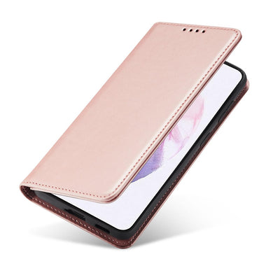 Magnet Card Case for Samsung Galaxy S22 + (S22 Plus) Pouch Wallet Card Holder Pink — Hurtel