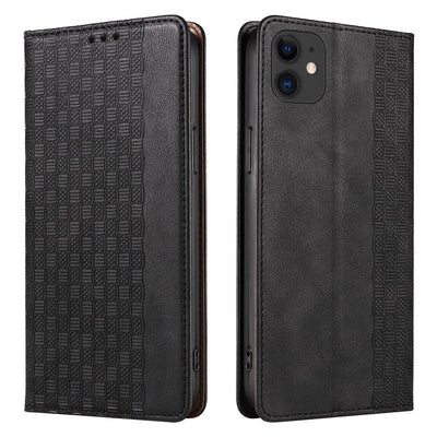 Magnet Strap Case for iPhone 12 Pouch Wallet + Mini Lanyard Pendant Black — Hurtel