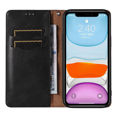 Magnet Strap Case for iPhone 12 Pouch Wallet + Mini Lanyard Pendant Black — Hurtel