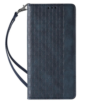 Magnet Strap Case for iPhone 12 Pro Pouch Wallet + Mini Lanyard Pendant Blue — Hurtel