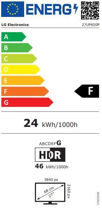LCD Monitor LG 27UP650K-W 27" 4K Pivot Height adjustable Tilt Panel IPS 3840x2160 16:9 60Hz 5 ms 27UP650K-W