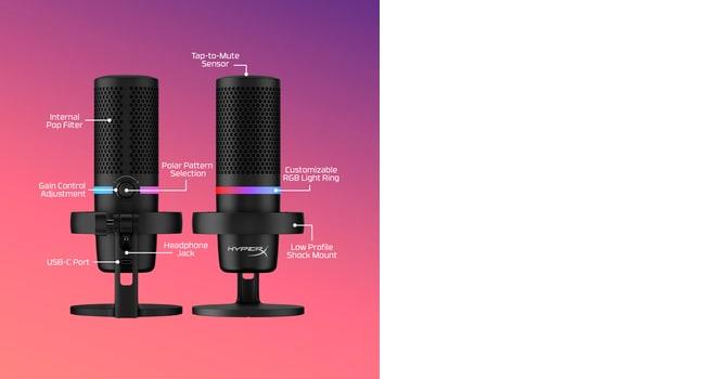 MICROPHONE HYPERX DUOCAST/BLACK HMID1R-A-BK/G HYPERX