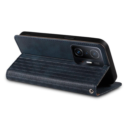 Magnet Strap Case Case for Samsung Galaxy A12 5G Pouch Wallet + Mini Lanyard Pendant Blue — Hurtel