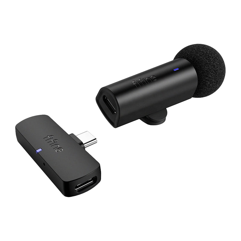 Fifine M6 USB-C wireless tie microphone (black) - Image 1