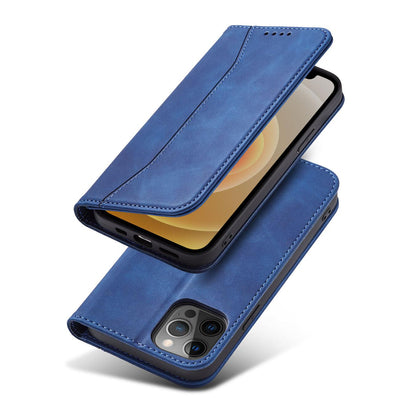 Magnet Fancy Case Case for iPhone 12 Pro Max Pouch Card Wallet Card Stand Blue — Hurtel