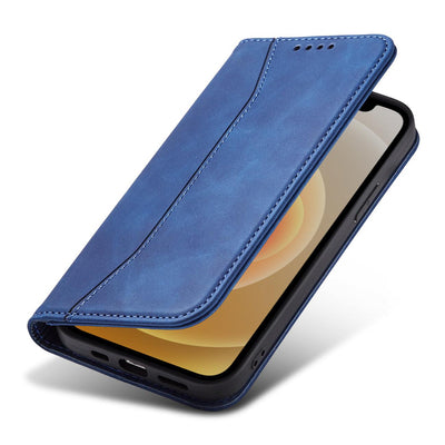 Magnet Fancy Case Case for iPhone 12 Pro Max Pouch Card Wallet Card Stand Blue — Hurtel