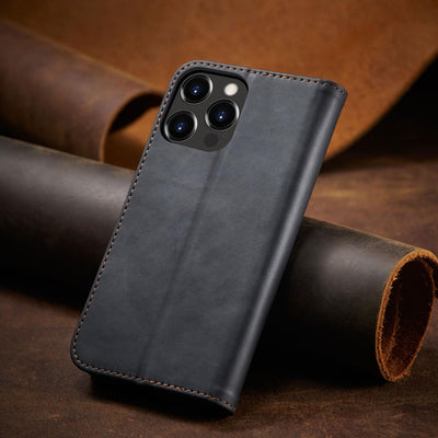 Magnet Fancy Case Case for iPhone 13 Pro Max Pouch Wallet Card Holder Black — Hurtel