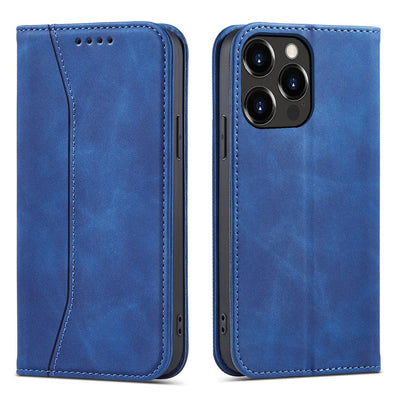 Magnet Fancy Case Case for iPhone 13 Pro Max Pouch Card Wallet Card Holder Blue — Hurtel