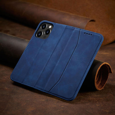 Magnet Fancy Case Case for iPhone 13 Pro Max Pouch Card Wallet Card Holder Blue — Hurtel
