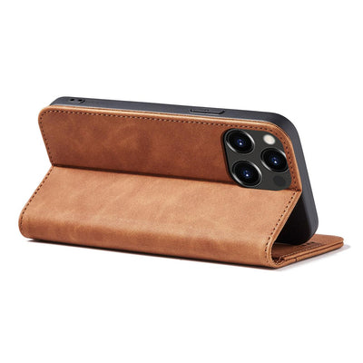 Magnet Fancy Case Case for iPhone 13 Pro Max Pouch Card Wallet Card Holder Brown — Hurtel