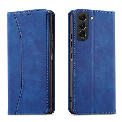 Magnet Fancy Case Case for Samsung Galaxy S22 + (S22 Plus) Pouch Wallet Card Holder Blue — Hurtel