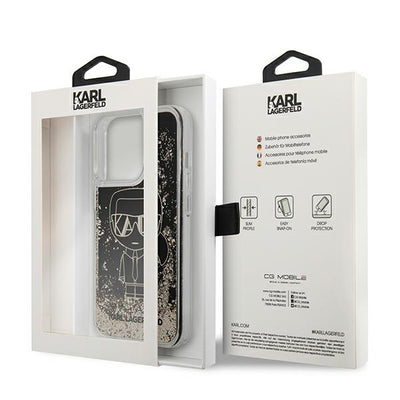 Karl Lagerfeld Liquid Glitter Gatsby Case for iPhone 13 Pro Max - Black