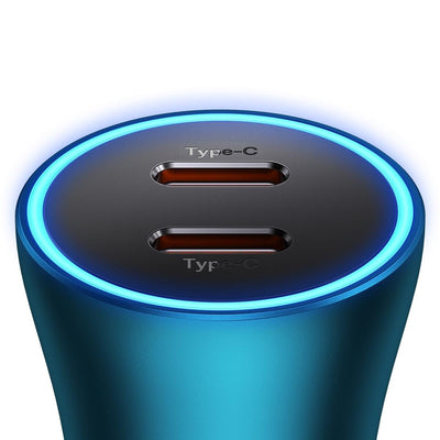 Baseus Golden Contactor Pro car charger 2x USB-C 40W blue (CGJP000003)