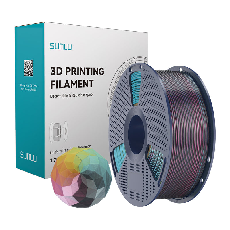 Sunlu PLA+ Silk Forth-Color Filament (red-yellow-green-black) - Image 1