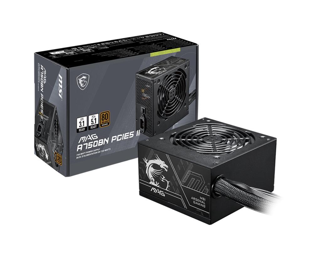 Power Supply MSI MAG A750BN PCIE5 II ATX PC 100 - 240 V 750 W MAGA750BNPCIE5II