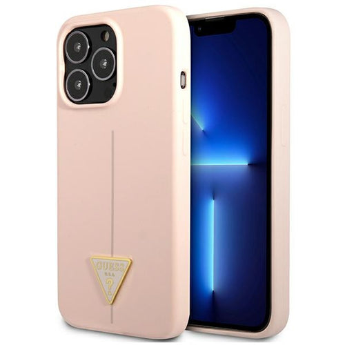 Guess GUHCP13LSLTGP iPhone 13 Pro / 13 6.1" pink/pink hardcase Silicone Triangle