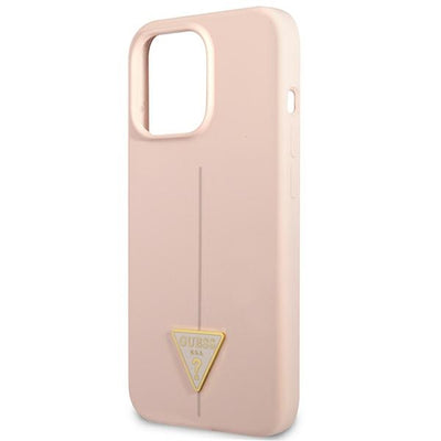 Guess GUHCP13XSLTGP iPhone 13 Pro Max 6.7" pink/pink hardcase Silicone Triangle