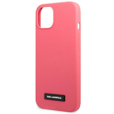 Karl Lagerfeld Silicone Plaque iPhone 13 Case - Fuchsia