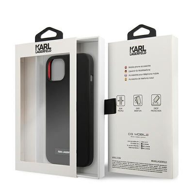 Karl Lagerfeld Silicone Plaque Case for iPhone 13 mini - Black