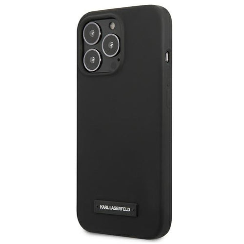 Karl Lagerfeld Silicone Plaque Case for iPhone 13 Pro Max - Black