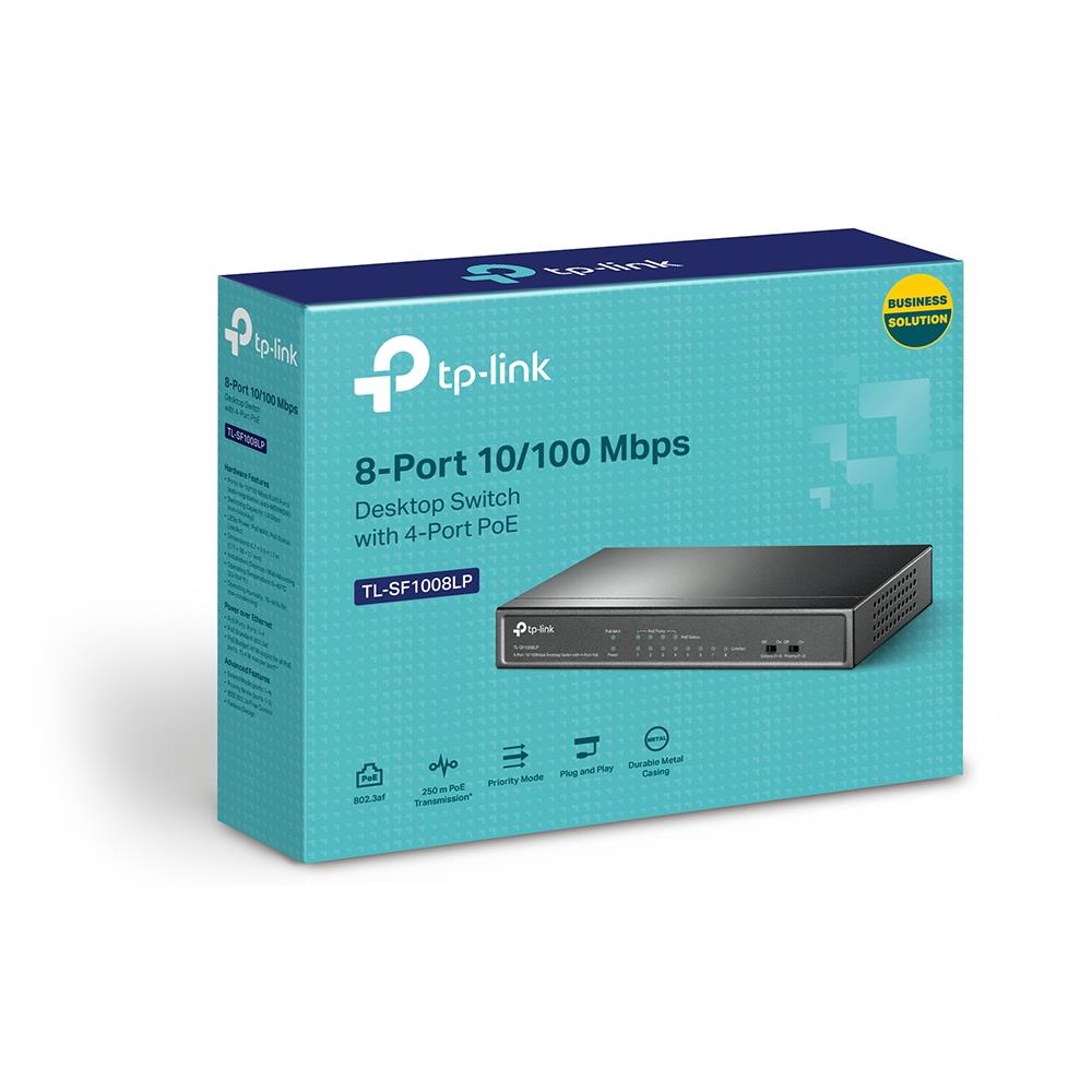 Switch TP-LINK Desktop/pedestal 8x10Base-T / 100Base-TX PoE ports 4 TL-SF1008LP