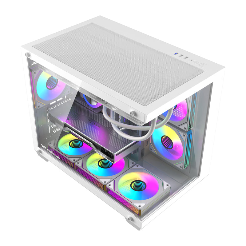 DarkFlash B275 PRO computer case (white) + 6 fans - Image 2