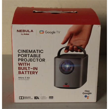 SALE OUT. Anker Nebula Mars 3 Air Google TV Projector with Built-In Netflix | Full HD (1920x1080) | 400 ANSI lumens | Bl