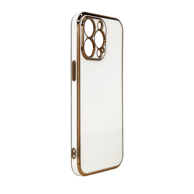 Lighting Color Case for Xiaomi Redmi Note 11 Pro gel cover with gold frame white — Hurtel