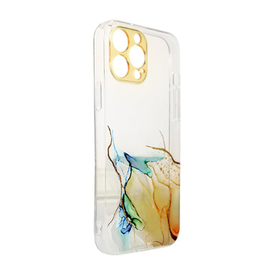 Marble Case Cover for Samsung Galaxy A12 5G Gel Cover Orange Marble — Hurtel