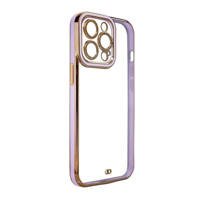 Fashion Case Case for Samsung Galaxy A12 5G Gold Frame Gel Cover Purple — Hurtel