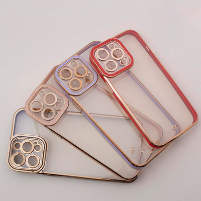 Fashion Case Case for Samsung Galaxy A12 5G Gold Frame Gel Cover Red — Hurtel