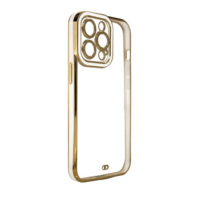 Fashion Case Case for Samsung Galaxy A12 5G Gold Frame Gel Cover White — Hurtel