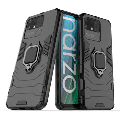 Ring Armor tough hybrid case cover + magnetic holder Realme Narzo 50A black — Hurtel