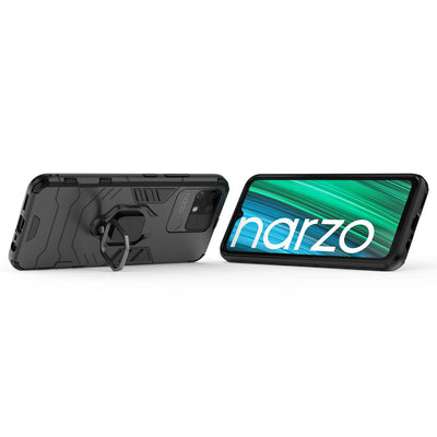 Ring Armor tough hybrid case cover + magnetic holder Realme Narzo 50A black — Hurtel