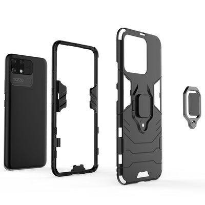 Ring Armor tough hybrid case cover + magnetic holder Realme Narzo 50A black — Hurtel