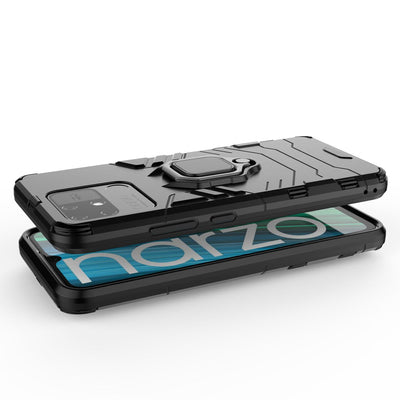 Ring Armor tough hybrid case cover + magnetic holder Realme Narzo 50A black — Hurtel