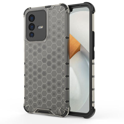 Honeycomb case armored cover with a gel frame Vivo V23 5G black — Hurtel