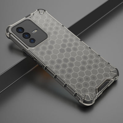 Honeycomb case armored cover with a gel frame Vivo V23 5G black — Hurtel