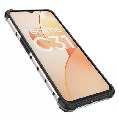 Honeycomb case armored cover with a gel frame Realme C31 transparent — Hurtel