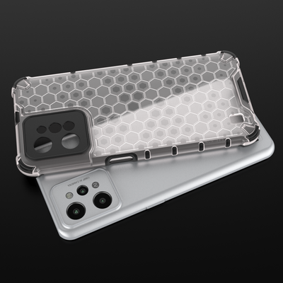 Honeycomb case armored cover with a gel frame Realme C31 transparent — Hurtel