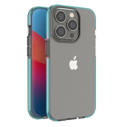Spring Case case for iPhone 14 Pro silicone case with a frame light blue — Hurtel
